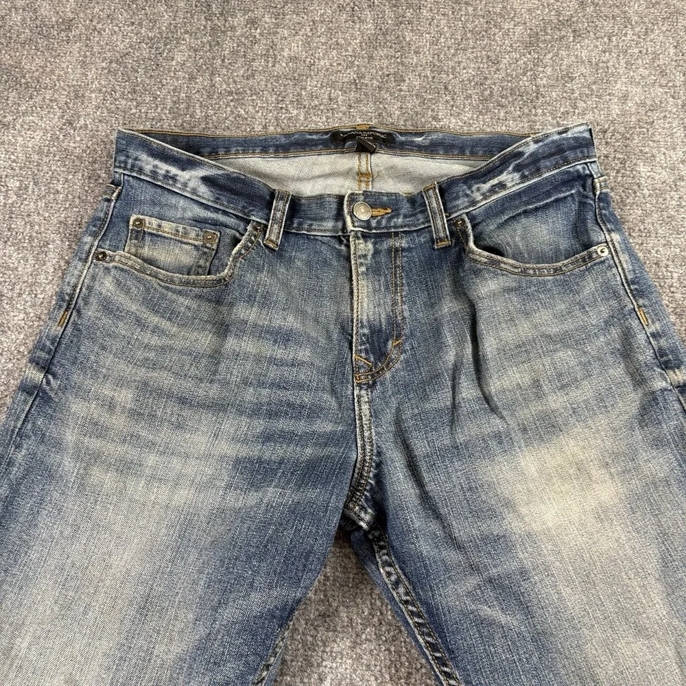 Banana Republic Athletic Jeans Mens 33x30 Blue Straight Whiskered Streetwear Y2K